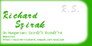 richard szirak business card